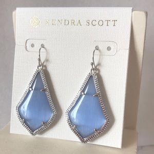 Kendra Scott Alex Periwinkle earrings Silver Tone